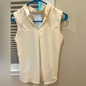 New/ never worn- White blouse with silver bead work on neck and sleeves